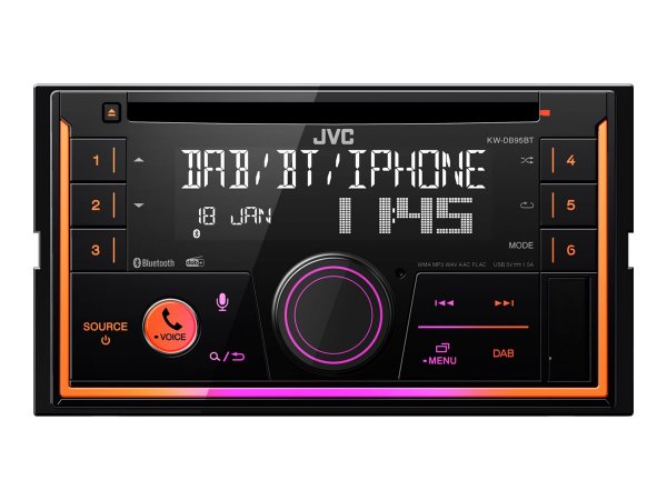 JVC KW-DB95BT - Nero - 2 DIN - 200 W - 7.1 canali - 50 W - CD - CD-R - CD-RW