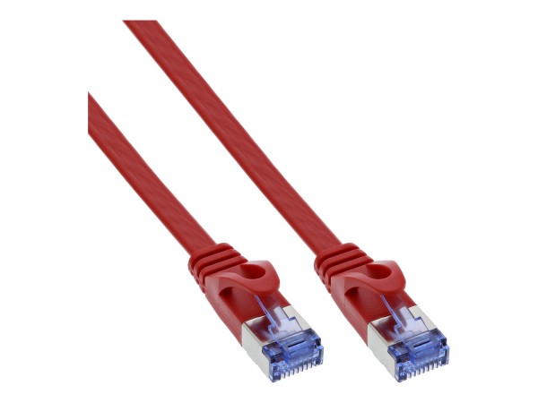 InLine Patch Cable flat - U/FTP - Cat.6A - rosso - 3m
