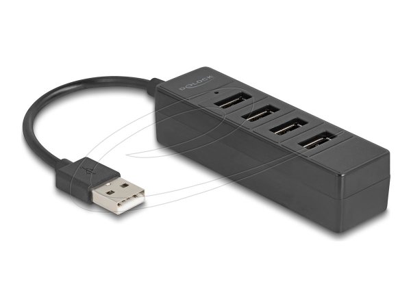 Delock USB Hub 2.0 mit 4 x Typ-A Bu schwarz