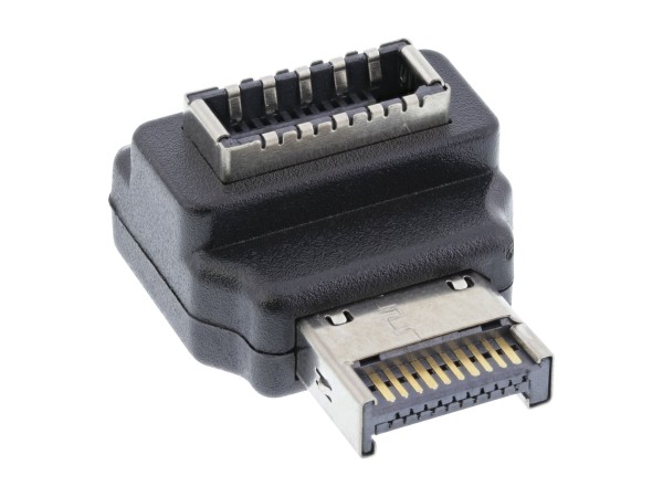 InLine Adattatore USB 3.2 interno - pannello frontale da USB-E m a USB-E f 90°