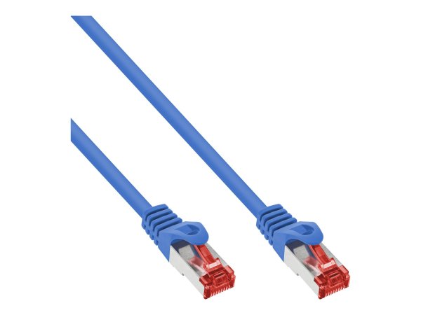 InLine Cavo patch - S/FTP (PiMf) - Cat.6 - 250MHz - PVC - rame - blu - 0,25m