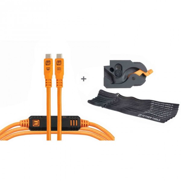 Tether Tools LeverLock&Cable Kit Optima 10G gerade orange 4.6m