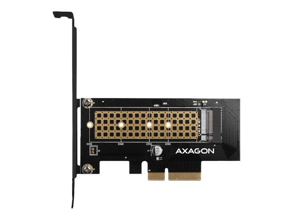 AXAGON PCEM2-N - PCIe - M.2 - Piena altezza/Basso profilo - PCIe 4.0 - Nero - Oro - PC