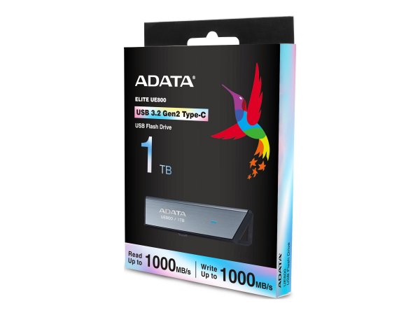 ADATA UE800 - 1 TB - USB tipo-C - 3.2 Gen 2 (3.1 Gen 2) - 1000 MB/s - Lamina di scorrimento - Argent