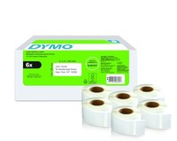 Dymo LW etichette di ritorno originali | 25 mm x 54 mm | 6 rotoli da 500 etichette facili da staccar