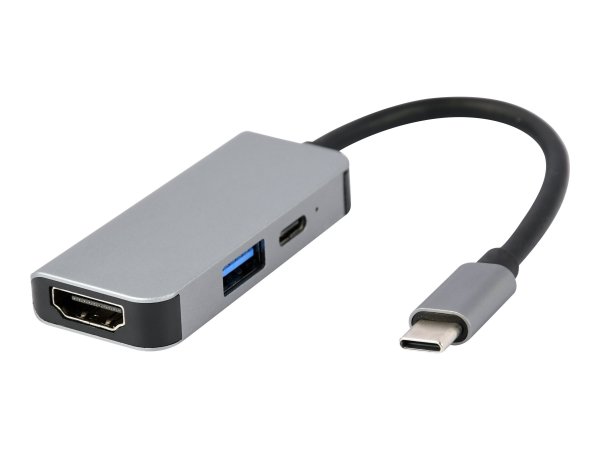 Gembird USB Typ-C 3-in-1 Kombi-Adapter Hub+ HDMI+ PD - Adattatore - Digitale/dati