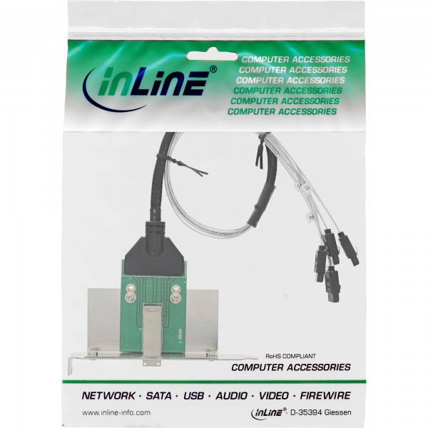 InLine SAS HD Bracket con cavo da SFF-8644 a int. 4x SATA 0,5 m