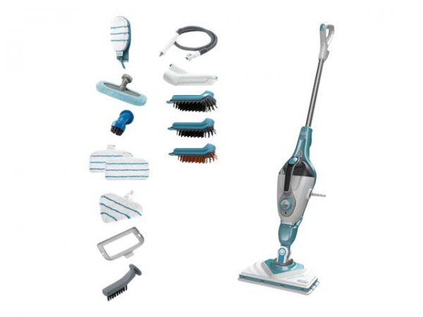 Black & Decker BHSM1610DSM - Pulitore a vapore portatile - 0,5 L - Colore acqua - Bianco - Pulsanti