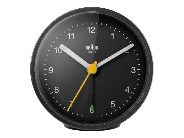 Braun BC12 - Sveglia al quarzo - Rotondo - Nero - Analogico - Giallo - Batteria