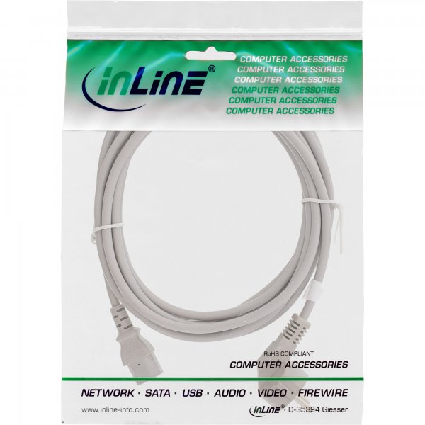 InLine Cavo alimentazione - Spina Tedesca CEE-7/7 90° a Presa IEC-320-C13 - 1,0m