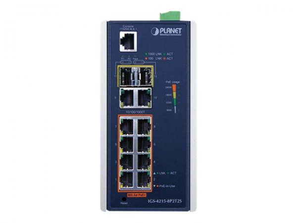 Planet IGS-4215-8P2T2S - Gestito - L2/L4 - Gigabit Ethernet (10/100/1000) - Full duplex - Supporto P