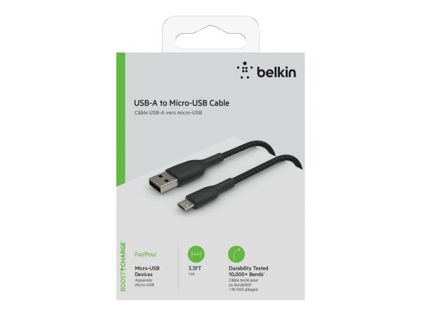 Belkin CAB007bt1MBK - 1 m - USB A - Micro-USB A - Nero