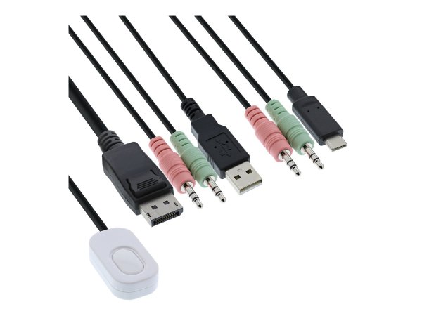 InLine Switch KVM 2 porte - USB-C+DisplayPort a DisplayPort 1.2 - 4K - con audio