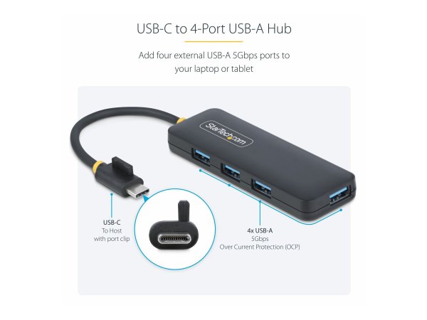 StarTech.com Usb-C Hub 5Gbps to 4x Usb-A Bus Powered - Hub - 4 x Usb