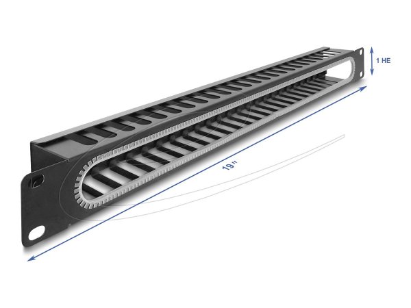 Delock 19" Kabelmanagement Rangierpanel mitÖffnung sch