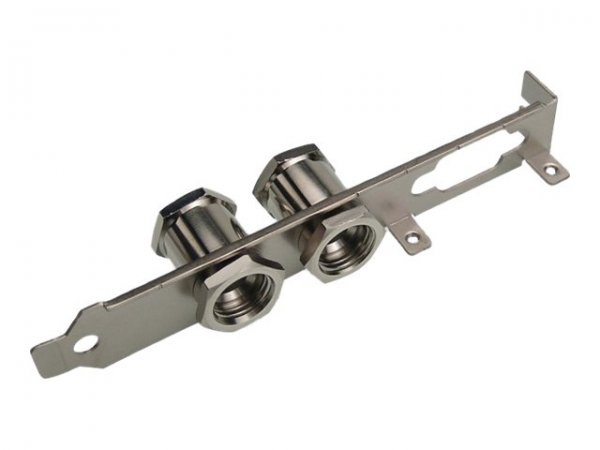 Koolance PCI slot bracket with 2 G1/4-inch grommets - silver