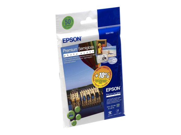 Epson Premium Semi-Gloss Photo Paper - 10x15cm - 50 Fogli - Semi lucida - 251 g/m² - Bianco - 50 fog