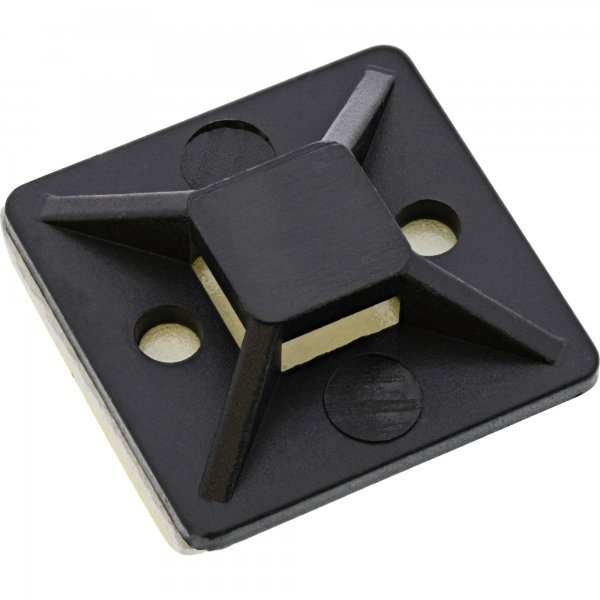 InLine Basette autoadesive 40x40mm per fascette da 10mm - nero - 10pz