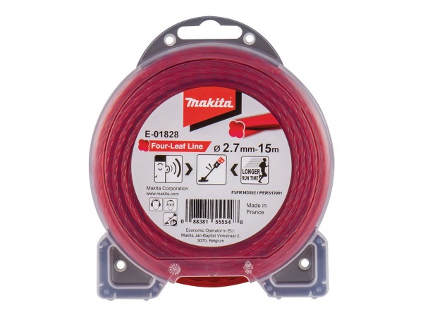 Makita E-01828 - Linea di decespugliatori - Rosso - 15 m - 1 pz - 15000 mm - 2,7 mm