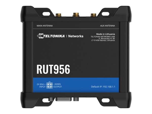 Teltonika RUT956 - Router di rete cellulare - Nero - Alluminio - Plastica - Guida per DIN - Industri