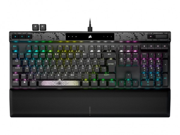 Corsair K70 MAX - Full-size (100%) - Cablato - USB - Magnetic-mechanical key switch - LED RGB - Nero