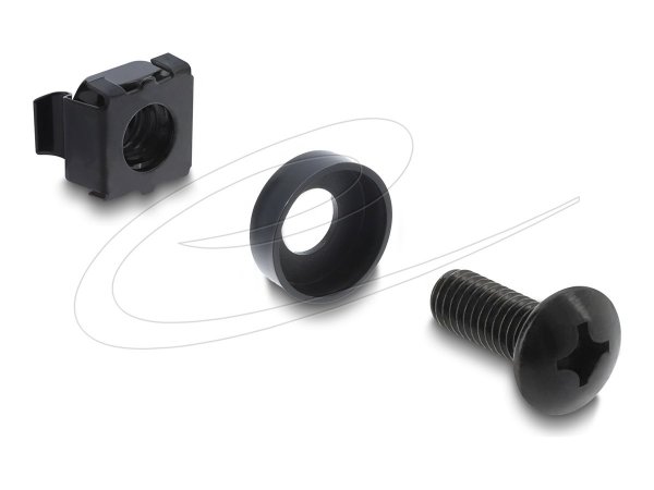 Delock Rack Montage Set für 10" und 19" 100 Stück schwarz