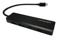 LC-Power LC-Hub-U3-4-c 2xUSBA 1XUSB-c Black retail