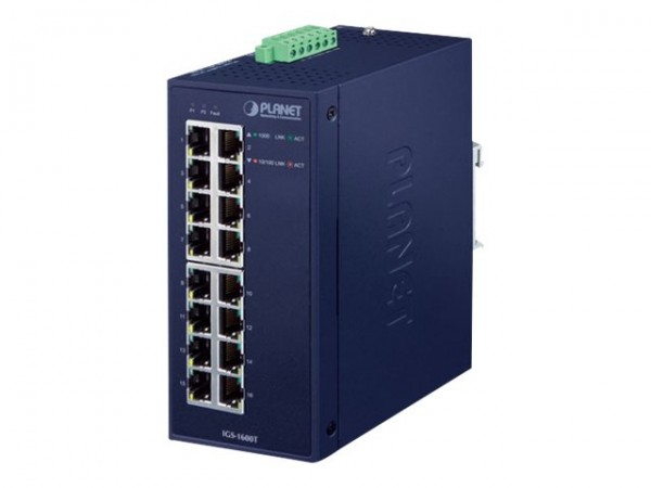 Planet IGS-1600T - Non gestito - L2 - Gigabit Ethernet (10/100/1000) - Full duplex - Montabile a par