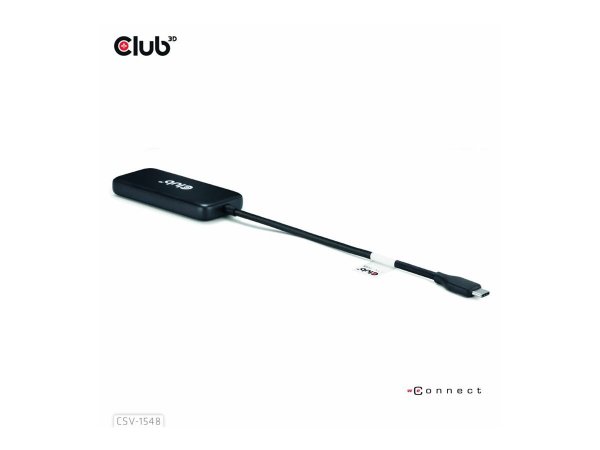 Club 3D Usb-Hub Typ C> 4x Usb 10Gbps+ 100W PD St/Bu retail - Hub - 10 Gbps