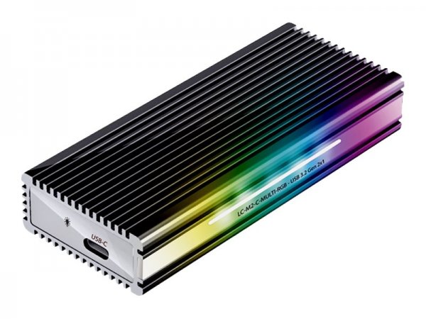 LC-Power LC-M2-C-MULTI-RGB - Box esterno SSD - M.2 - M.2 - 10 Gbit/s - Collegamento del dispositivo