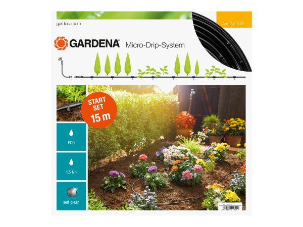 Gardena Micro-Drip-System Starter Set randen S 13010-20 - 15 m - Nero
