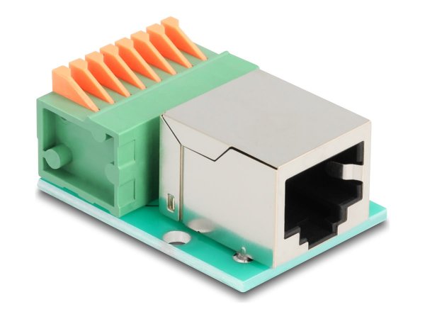 Delock RJ45 Buchse zu Terminalblock mit Drucktaster Cat.5e - Rete di accessori