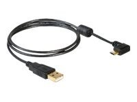 Delock USB2.0 1m - 1 m - USB A - Micro-USB B - USB 2.0 - Maschio/Femmina - Nero