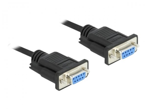 Delock Cavo seriale RS-232 D-Sub9 femmina per femmina 0,5 m modem nullo - Nero - 0,5 m - RS-232 - RS
