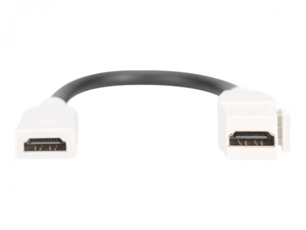 DIGITUS Modulo Keystone HDMI 2.0 con cavo di alimentazione da 12 cm (presa/presa) - Piatto - Bianco
