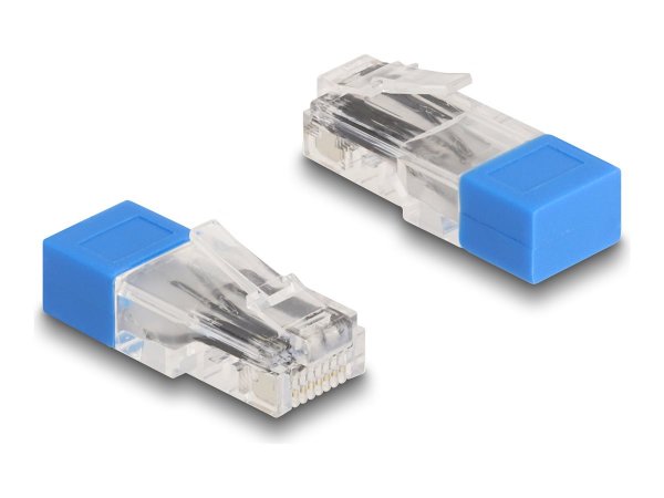 Delock RJ45 Stecker mit Abschlusswiderstand blau