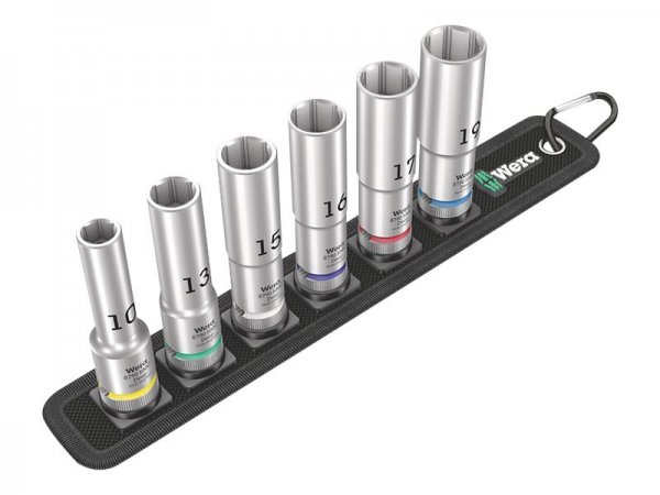 Wera 05004565001 - Set di bussole - 1/2" - Metrico - 6 testina/e - 10,13,15,16,17,19 mm - 290 mm