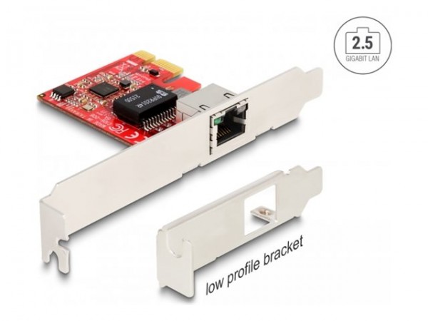Delock Scheda PCI Express x1 per 1 x RJ45 2,5 Gigabit LAN i225 NBASE-T - Fattore di forma a basso pr