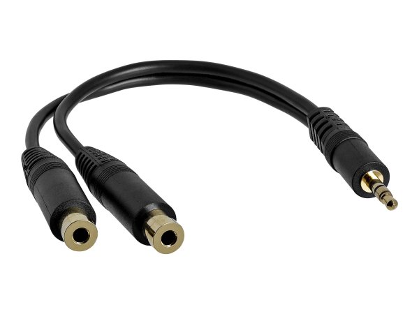 StarTech.com Cavo splitter stereo 15 cm - 3,5 mm maschio a 2 connettori femmina 3,5 mm - 3.5mm - Mas