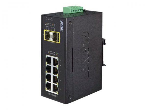 Planet IGS-1020TF Industrial Ethernet Switch 8+ 10 100 1000 - Interruttore - Filo di rame