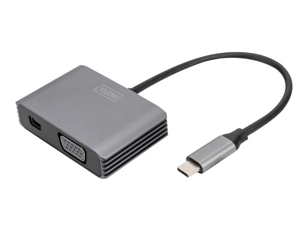 DIGITUS Adattatore grafico USB Type-C™ 4K 2in1 Mini DisplayPort + VGA - 4096 x 2160 Pixel