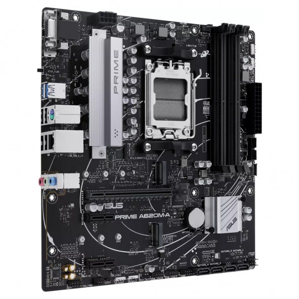 ASUS PRIME A620M-A-CSM - AMD - Socket AM5 - AMD Ryzen 7000 Series - Socket AM5 - DDR5-SDRAM - 128 GB