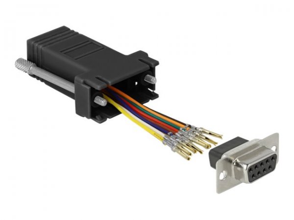 Delock Adapter Sub-D Buchse zu RJ45 Montagesatz schwarz - Adattatore - Rete