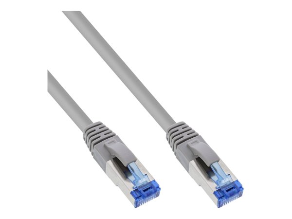 InLine Cavo patch Lan - S/FTP(PiMf) - Cat.6a - 500MHz - CU - halogenf. - grigio - 0,3m