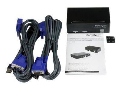 StarTech.com Kit switch KVM USB professionale a 2 porte con cavi - 1920 x 1440 Pixel - 10 W - Nero