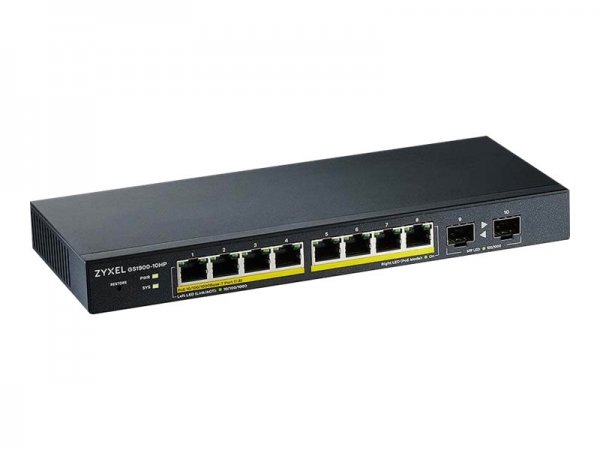 ZyXEL GS1900-10HP - Gestito - L2 - Gigabit Ethernet (10/100/1000) - Supporto Power over Ethernet (Po