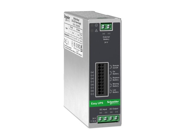 APC Din Rail Mount Switch Power Supply Battery Back Up 24V DC 10A - 0,24 kVA - 240 W - 21,6 V - 28,6