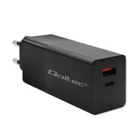Qoltec 52382 GaN POWER PRO charger| 1xUSB type C| 1xUSB A| 100W| 5-20V| 1.5-5A| PD| Black