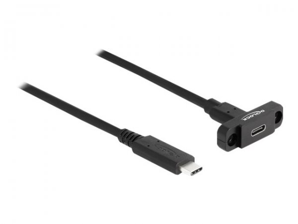 Delock SuperSpeed USB 10 Gbps (USB 3.2 Gen 2) Cavo USB Type-C maschio per femmina da 1 m montaggio a
