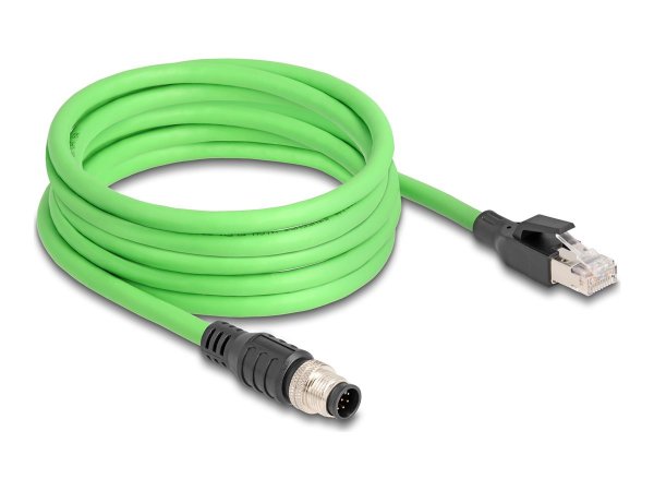 Delock M12 Kabel A-kodiert St. zu RJ45 PUR TPU - Cavo - Rete